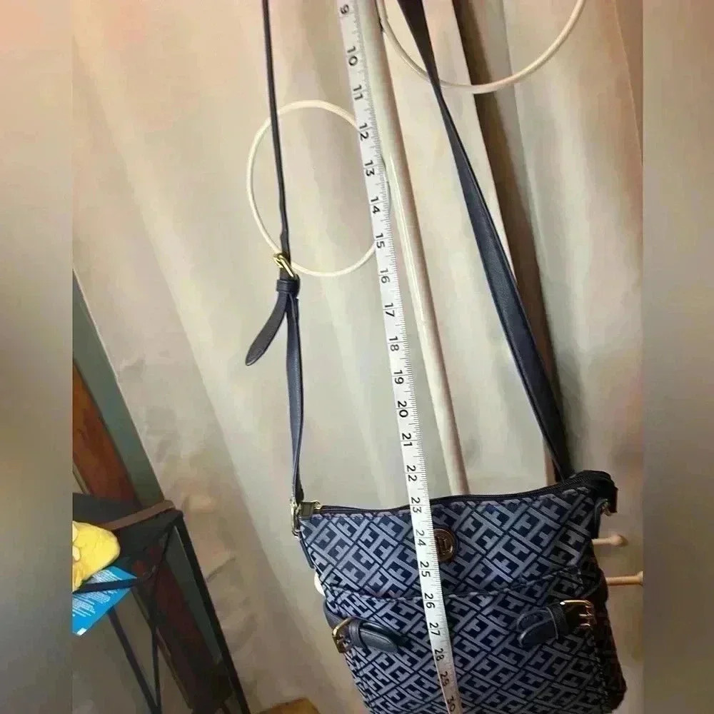Tommy Hilfiger Canvas and Leather Crossbody Bag Navy - Picture 3 of 13
